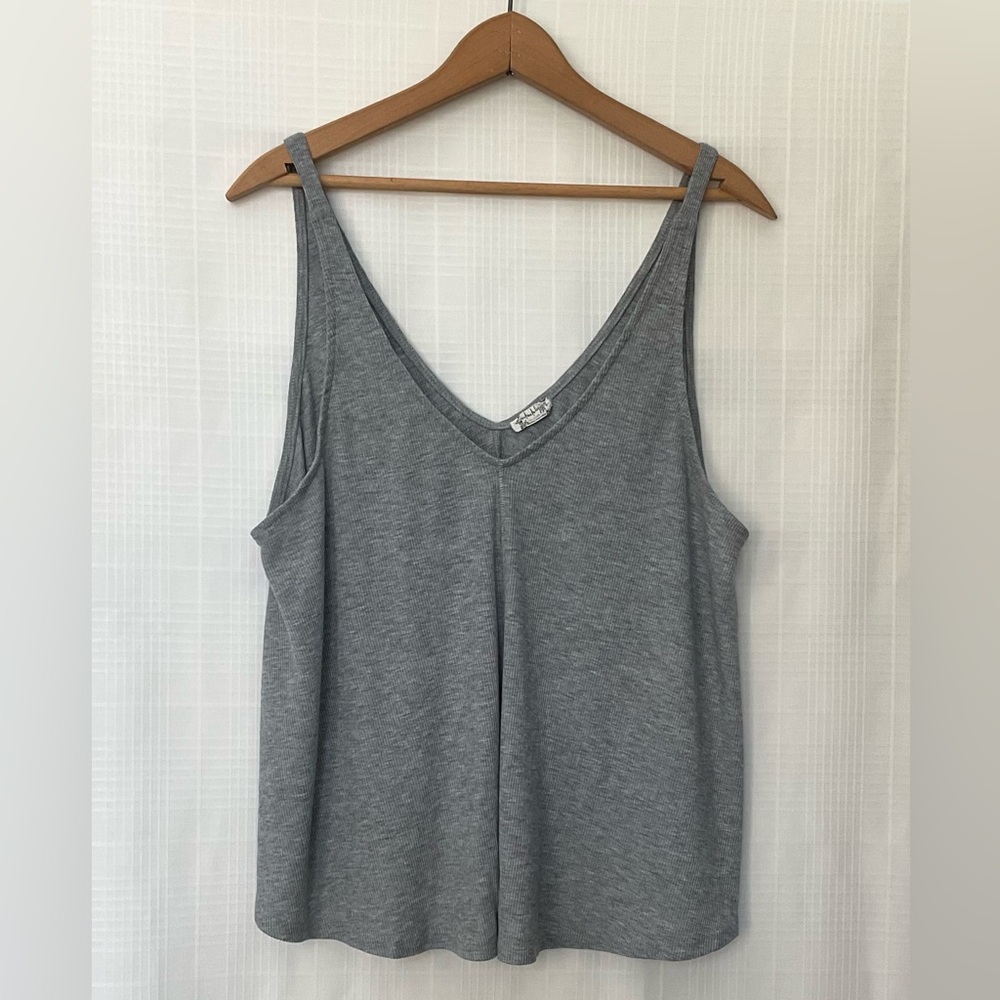 Intimately Free People Gray Ribbed Top - Heather Gray